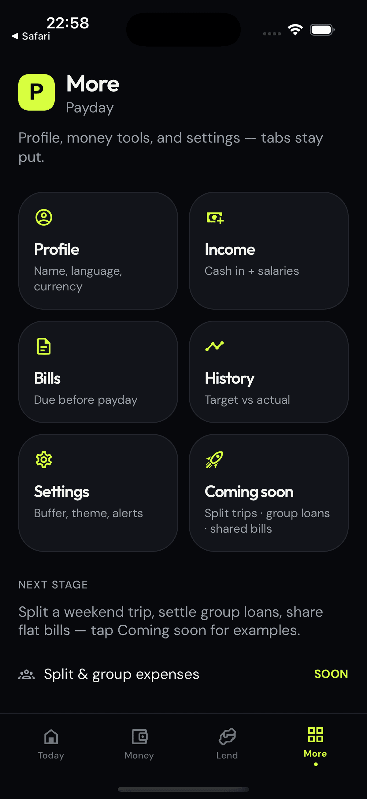 Payday screen 5